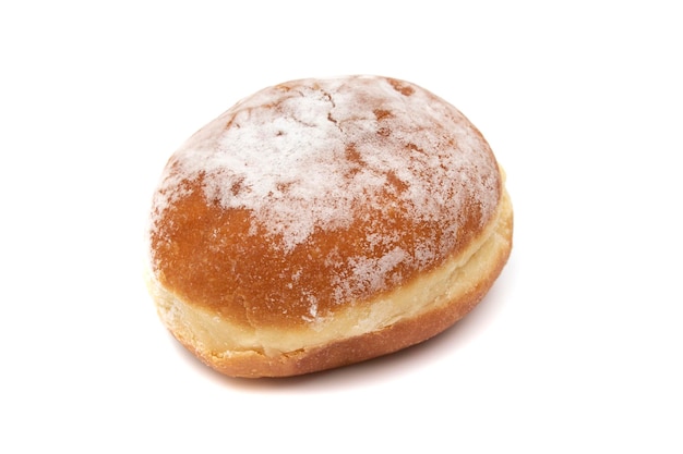 A delicious berliner (berliner donut), isolated on white background. A Berliner is a German donut.