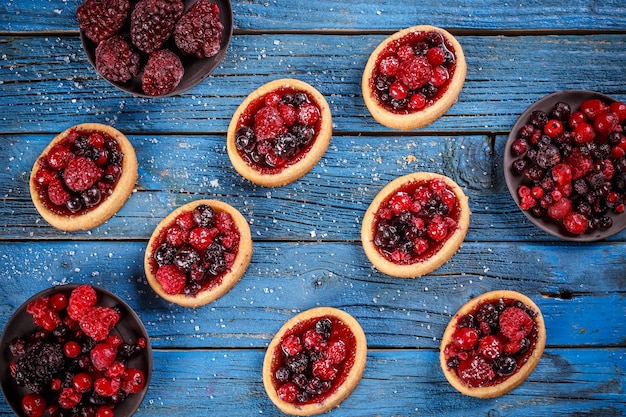 Delicious berry fruits mini tarts