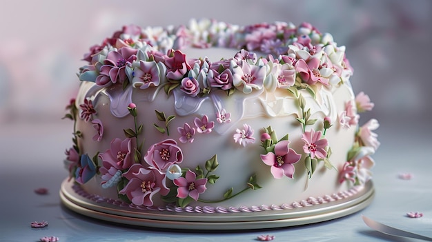 Delicious Birthday Cake with Edible Flower Decorations