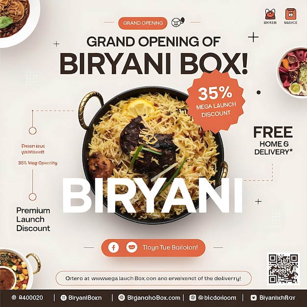 Photo delicious biryani grand opening special