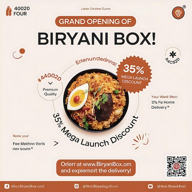 Photo delicious biryani grand opening special