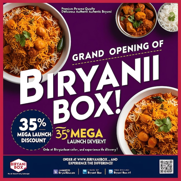 Photo delicious biryani grand opening special