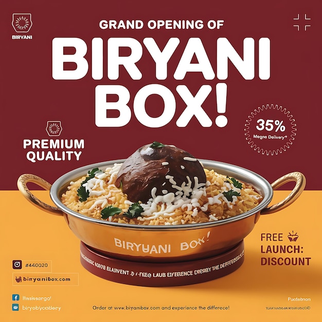 Photo delicious biryani grand opening special