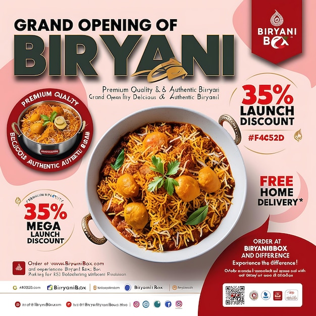 Photo delicious biryani grand opening special