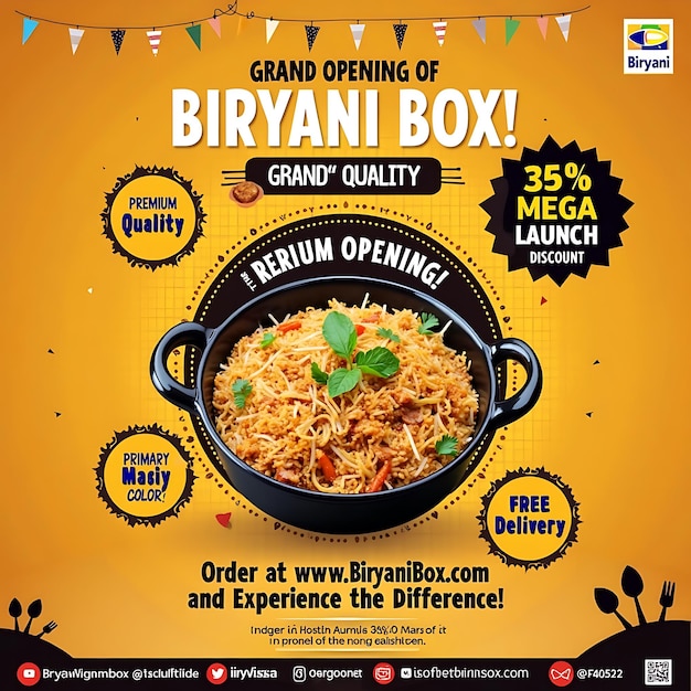 Photo delicious biryani grand opening special