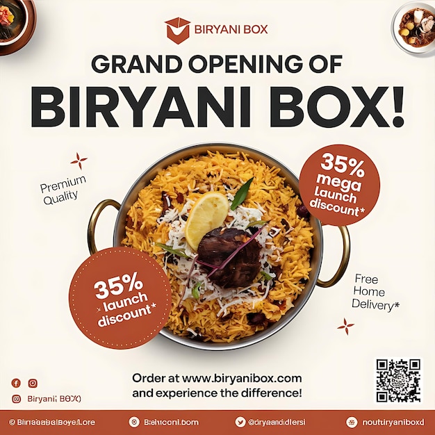 Photo delicious biryani grand opening special