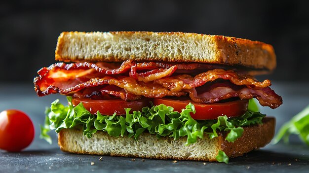 Delicious BLT sandwich snack in highquality realistic image