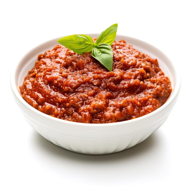 Delicious Bolognese Sauce isolated on white background