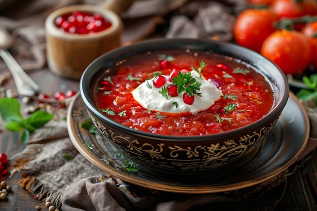 Delicious borsch dish