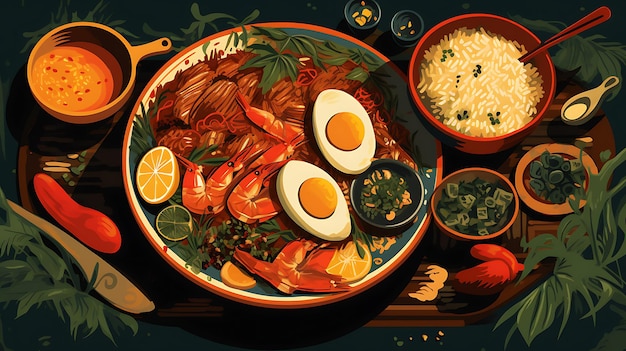 Delicious brazilian food illustrations