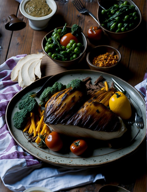 Delicious Brazilian Food Top View Composition