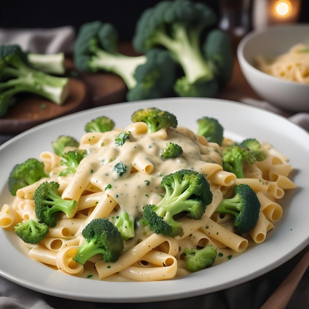 Delicious broccoli cheese pasta sauce food