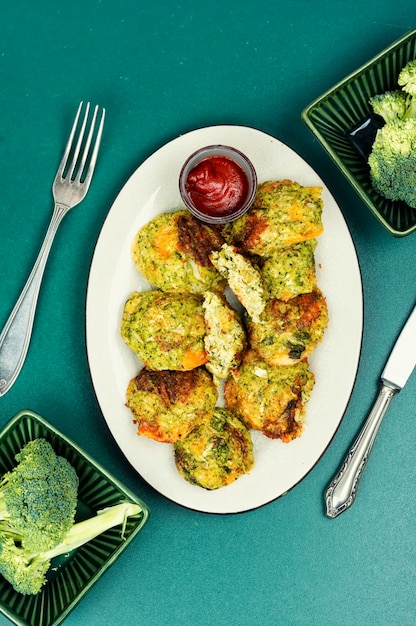 Delicious broccoli cutlet