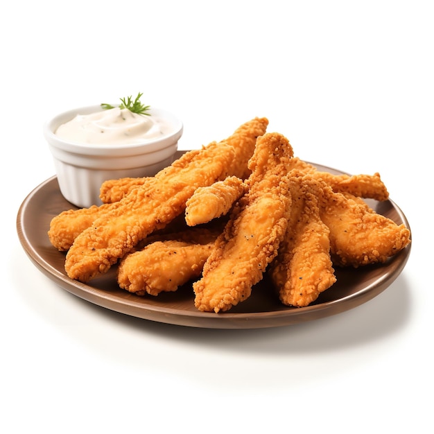 Delicious Buffalo Ranch Chicken Tenders isolated on White background