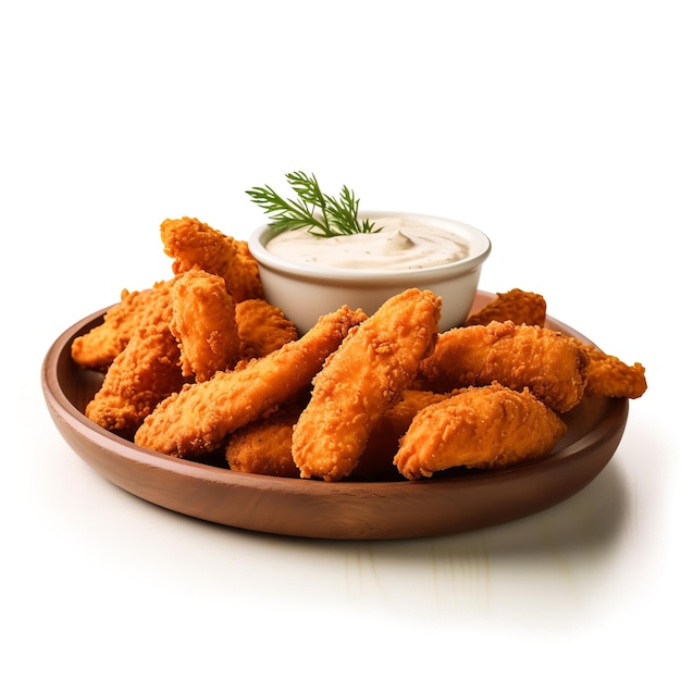 Delicious Buffalo Ranch Chicken Tenders isolated on White background