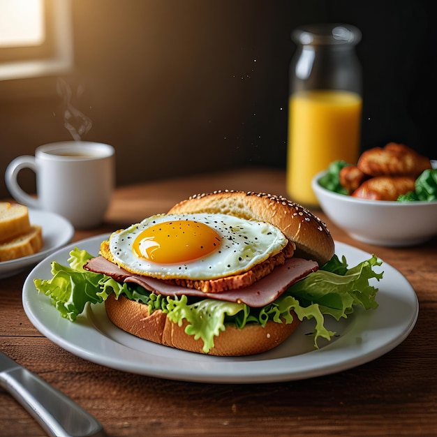 Delicious Burger with beef tomato and herbs AI Generative