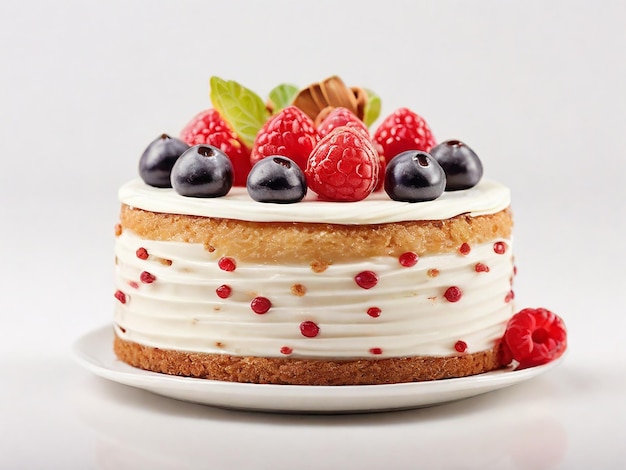 Delicious cake isolated on a white background