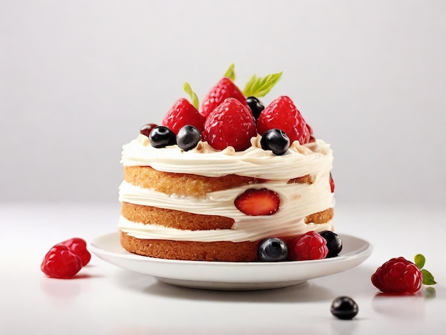 Delicious cake isolated on a white background