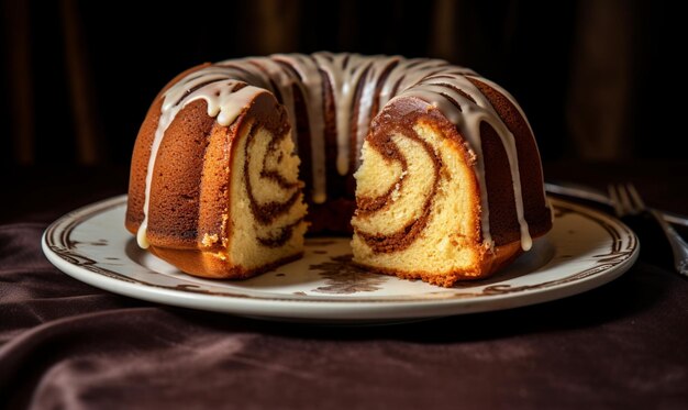 delicious cake with chocolate