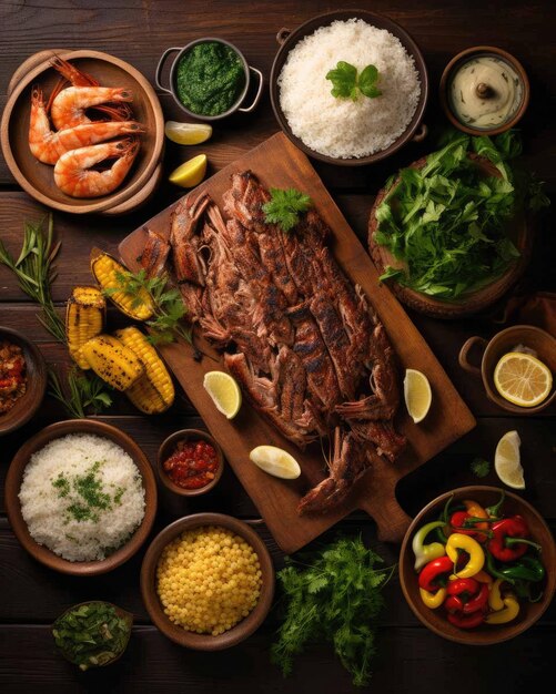 Delicious Canjica brazilian food dish with dark studio background