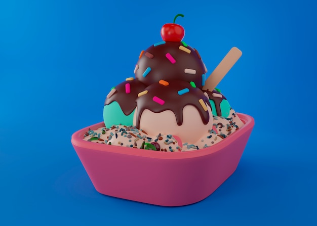 Delicious cartoon style dessert