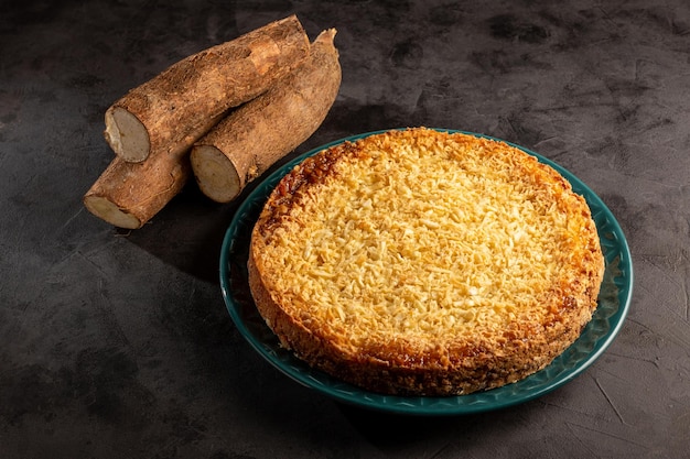 Delicious cassava cake on the table