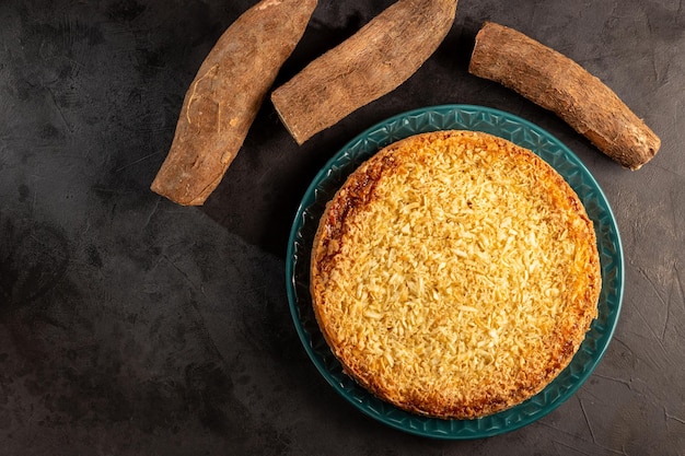 Delicious cassava cake on the table