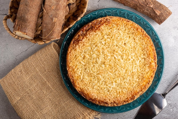 Delicious cassava cake on the table