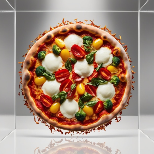 Delicious cheese pizza isolated on a transparent background