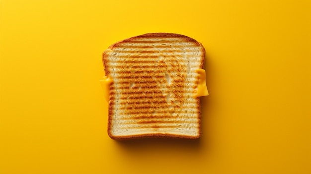 A delicious cheese sandwich isolated on yellow background