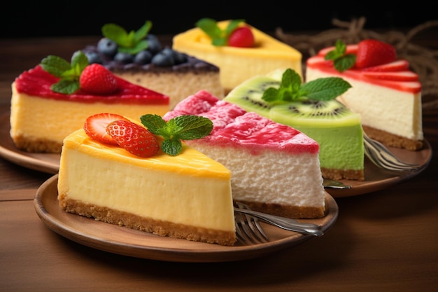 Delicious Cheesecake Slices Perfect for Sharing with Friends