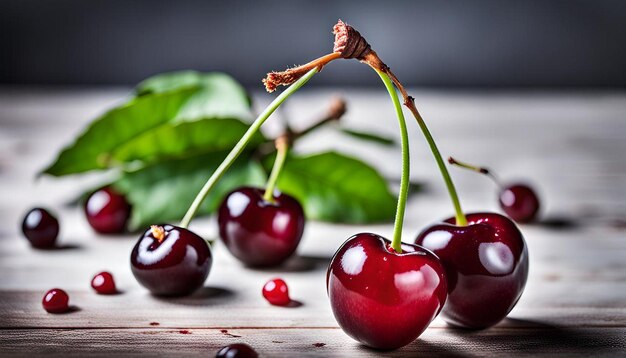 Delicious cherry on the table