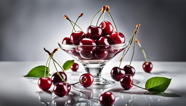 Delicious cherry on the table