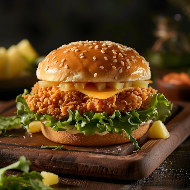 Delicious Chicken Cheese Burger A Juicy Tasty and Cheesy Delight