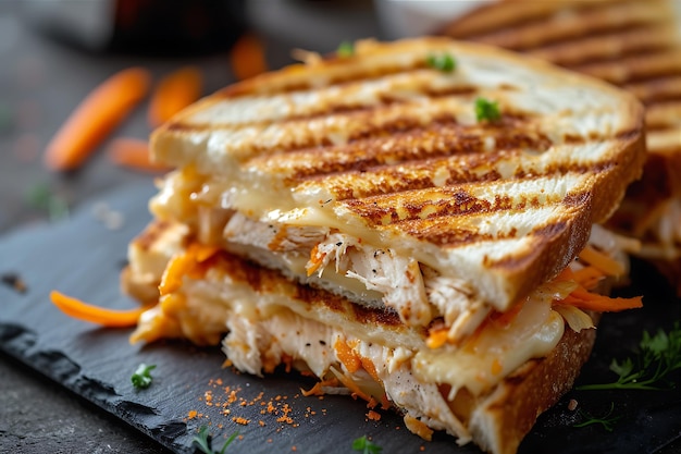 Delicious Chicken Cheesy Grilled Cheese