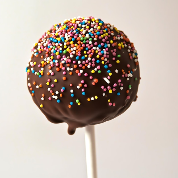 delicious Chocolate cake pop with sprinkles