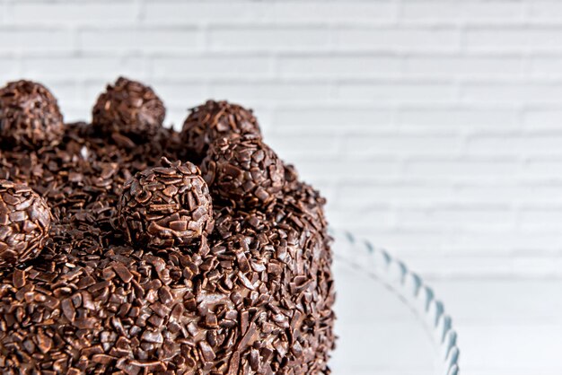 Delicious Chocolate cake with brigadeiro grains