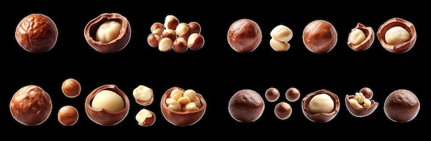 Delicious chocolate covered nuts arranged in visually appealing layout showcasing various types and fillings image evokes sense of indulgence and delight