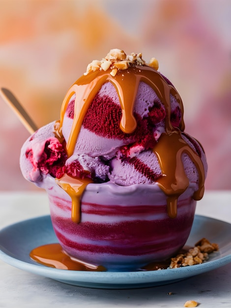 delicious chocolate ice cream in a bowl