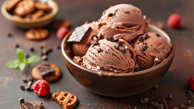 Delicious Chocolate Ice Cream with Chocolate Chips