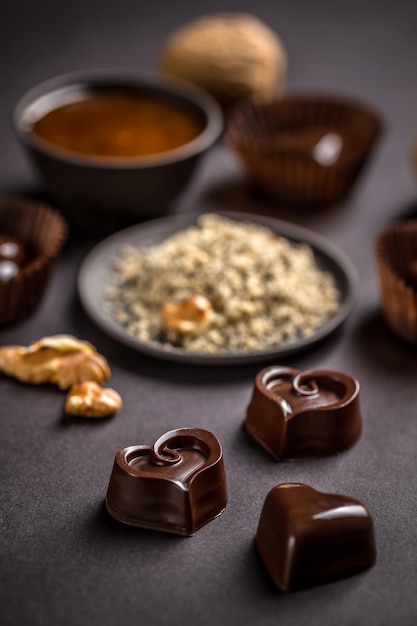 Delicious chocolate pralines