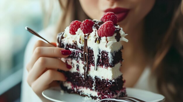 Delicious Chocolate Raspberry Cake Indulgence Perfectly Creamy Sweet Dessert Experience