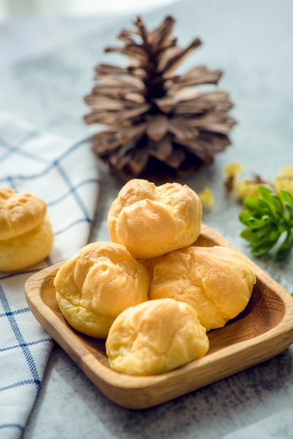 Delicious Choux cream in the morning