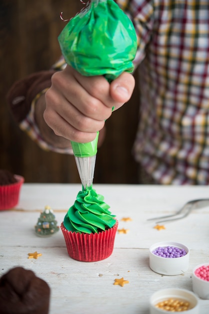 Delicious Christmas cupcake 