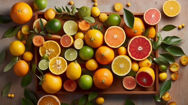 Delicious citrus and fruits