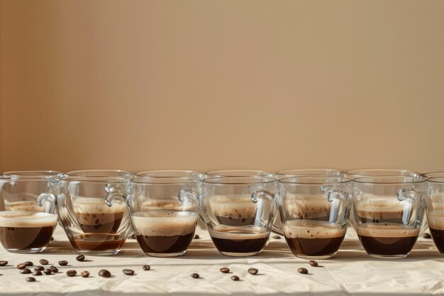 Photo delicious coffee glasses arrangement