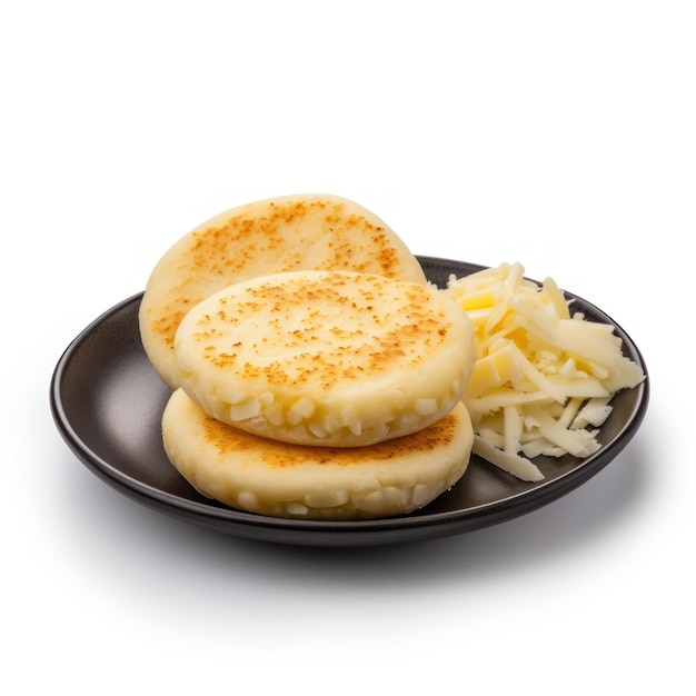 Delicious Colombian Arepas with Cheese on a Plate