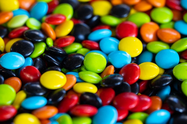 Delicious colorful candies at the market