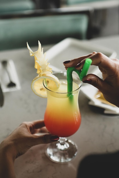 Delicious colorful cocktails, party cocktails