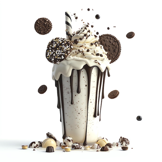 Photo delicious cookies and cream milkshake